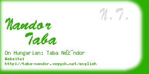 nandor taba business card